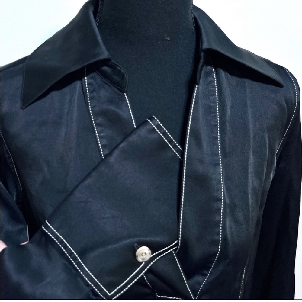 Khaite Gabriella Shirt Black Satin AS IS Sz XS